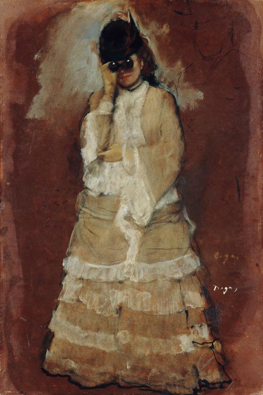 Dame mit Fernglas. von Edgar Degas