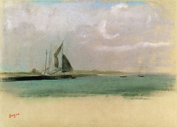 Fishing boats moored in the harbour von Edgar Degas