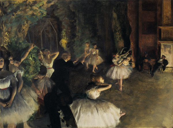 Ballettprobe auf der Bühne von Edgar Degas