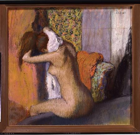 After the Bath, Woman Drying her Neck von Edgar Degas