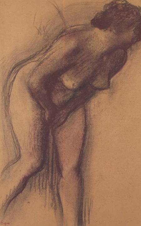 Female Standing Nude (charcoal and pastel) von Edgar Degas