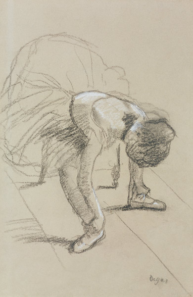 Seated Dancer Adjusting her Shoes von Edgar Degas