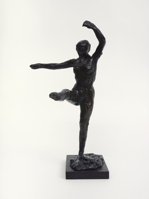 Tänzerin, vierte Position vor, auf dem linken Bein stehend, erste Studie von Edgar Degas