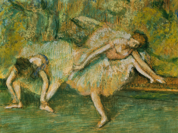 Tänzerinnen auf einer Bank von Edgar Degas
