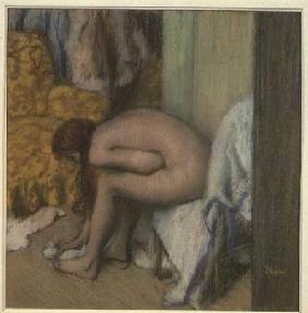 After the Bath, Woman Drying her Left Foot 1886 stel