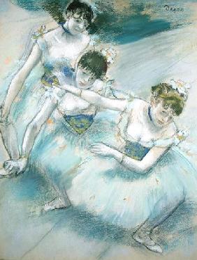 Three Dancers in a Diagonal Line on the Stage c.1882