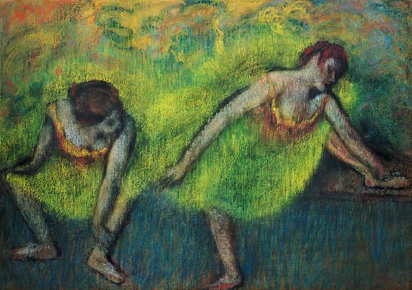 Two dancers relaxing (pastel) von Edgar Degas