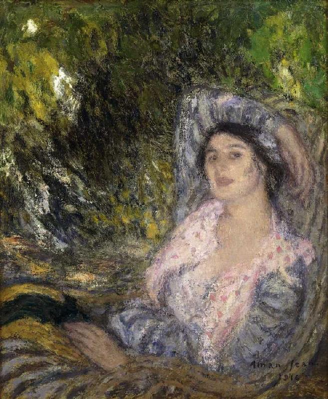 Dame in einem Garten (Femme dans un Jardin) von Edmond-Francois Aman-Jean