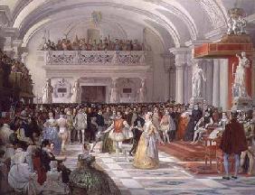 The Wedding of Henri de Bourbon, King of Navarre, to Marguerite de Valois in the presence of Catheri 1862