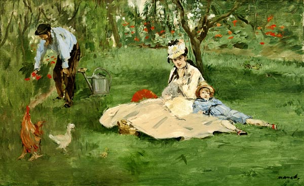 La famille Monet au jardin von Edouard Manet