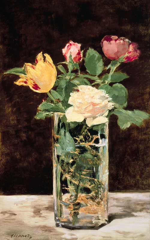 Roses and Tulips in a Vase von Edouard Manet