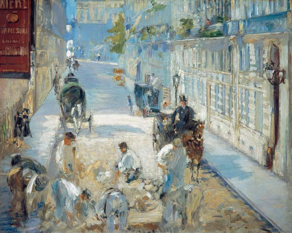 Die Rue Mosnier mit Pflasterern von Edouard Manet