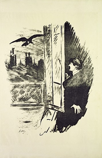 Illustration for ''The Raven'', Edgar Allen Poe von Edouard Manet