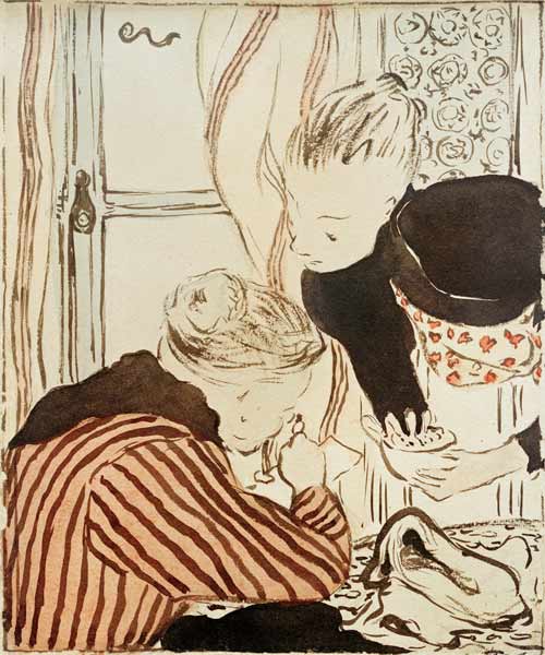 Madame Vuillard et une jeune fille von Edouard Vuillard