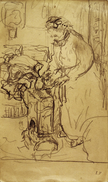 Madame Vuillard devant un poele a von Edouard Vuillard