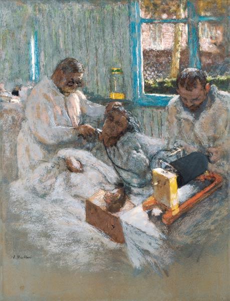 The Cardiologist Henri Vaquez (1860-1936) and his Assistant, Doctor Parvu, at la Pitie, c.1918-21 (p
