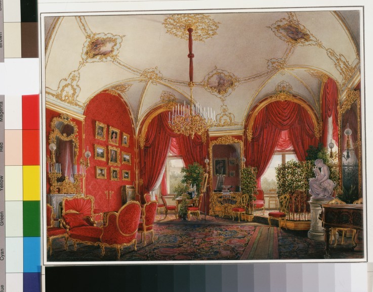 Die Interieurs des Winterpalastes. Das vierte Reservezimmer. Das Eckzimmer von Eduard Hau