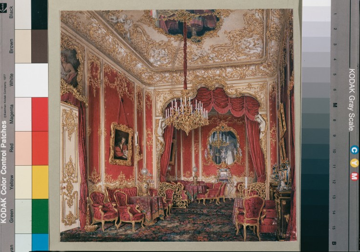 Die Interieurs des Winterpalastes. Boudoir der Zarin Maria Alexandrowna von Eduard Hau