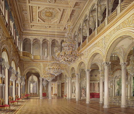 The Pavilion Hall, The Small Hermitage, 1864 (colour litho) von Eduard Hau