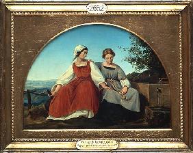 Zwei Maedchen am Brunnen 1833