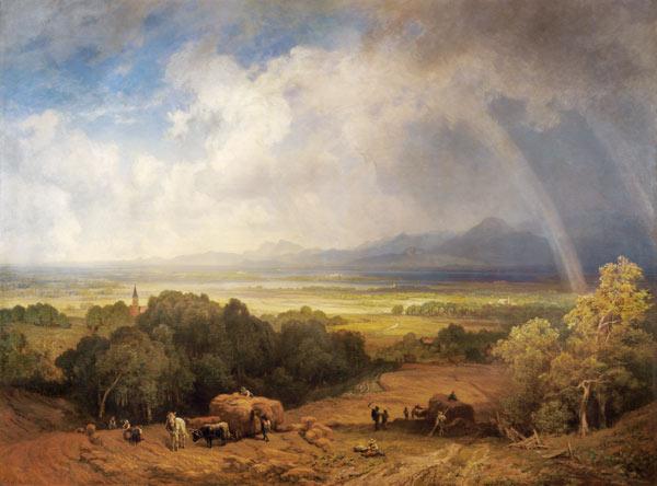 Chiemseelandschaft mit Regenbogen 1863
