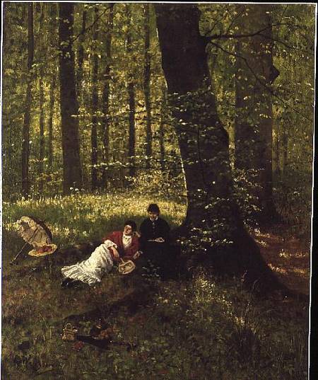 Reading in the Woods von Eduard Weichberger