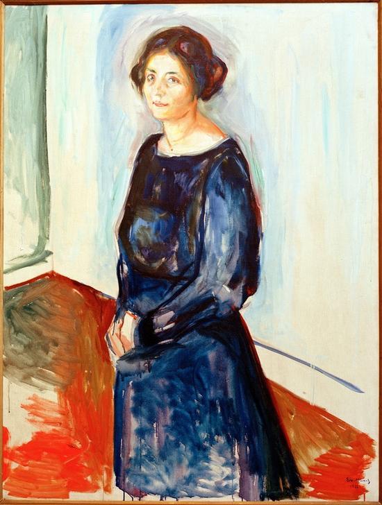 Dame in Blau (Frau Dr. Barth) von Edvard Munch
