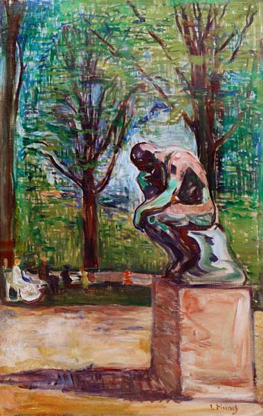 Der Denker von Auguste Rodin im Park des Dr. Linde von Edvard Munch
