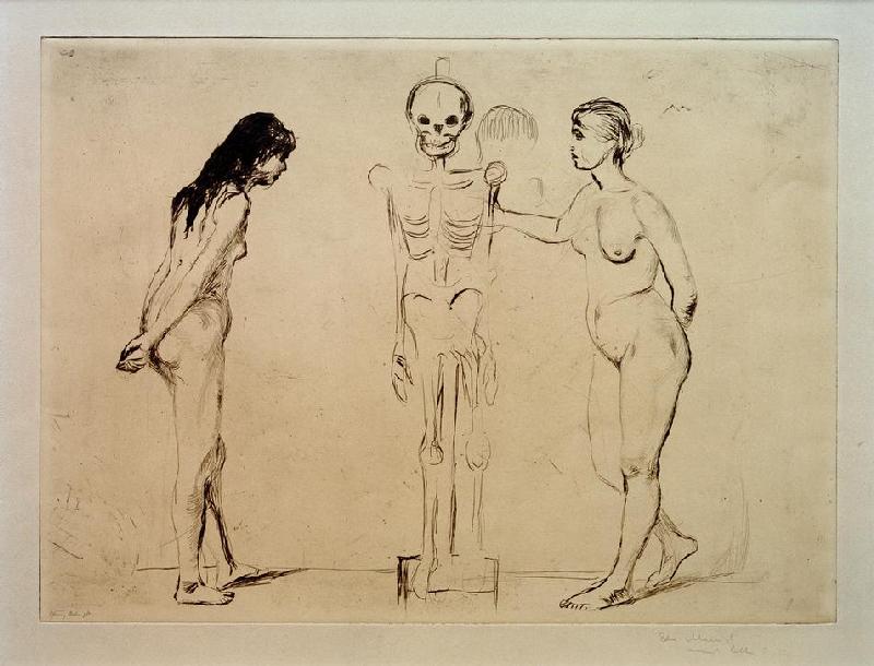 Die Frauen und das Gerippe von Edvard Munch