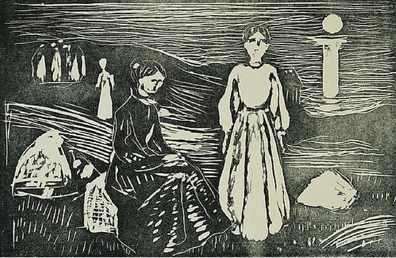 Frauen am Meeresstrand in der Sommernacht von Edvard Munch
