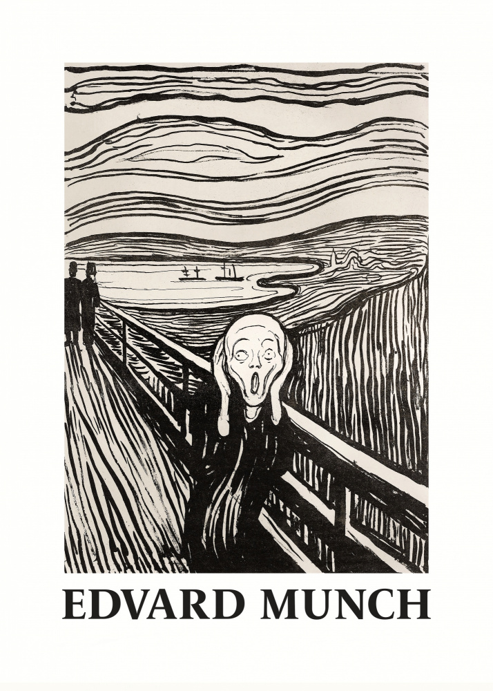 Skriet – Der Schrei – Monochrome Version von Edvard Munch