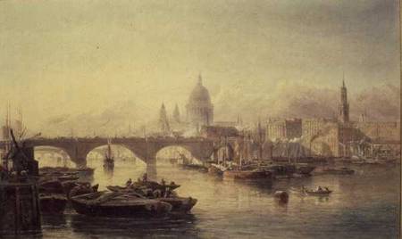 St. Paul's Cathedral and London Bridge von Edward Angelo Goodall