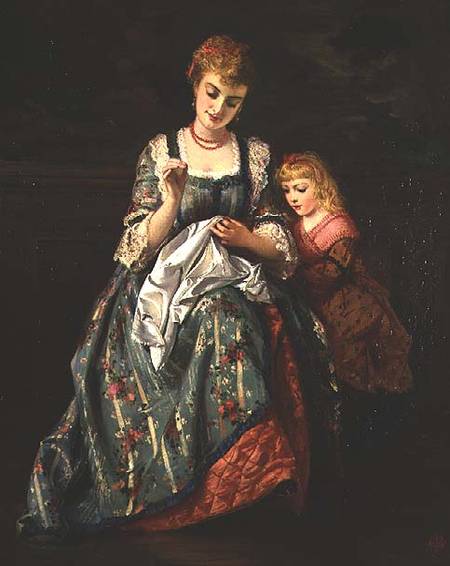 The Sewing Lesson von Edward Charles Barnes