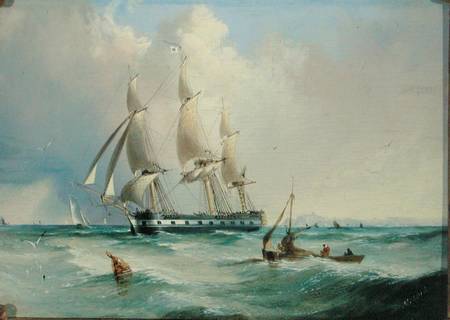 Frigate under Sail von Edward H. Niemann