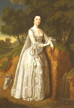 Elizabeth Montague standing in a Wooded Landscape c.1750