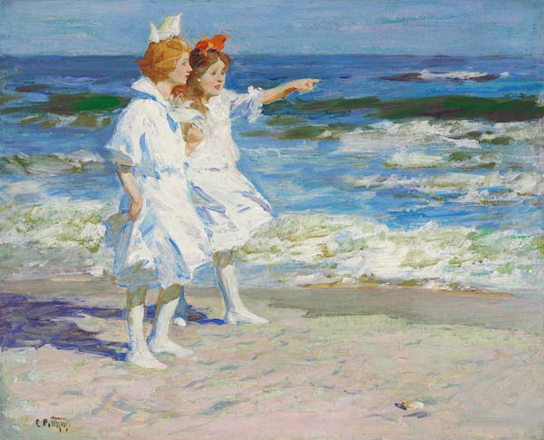 Mädchen am Strand. von Edward Henry Potthast