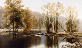 Extensive River Landscape with Cattle