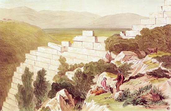 Walls of Ancient Samos, Cephalonia, 19th century (watercolour) von Edward Lear