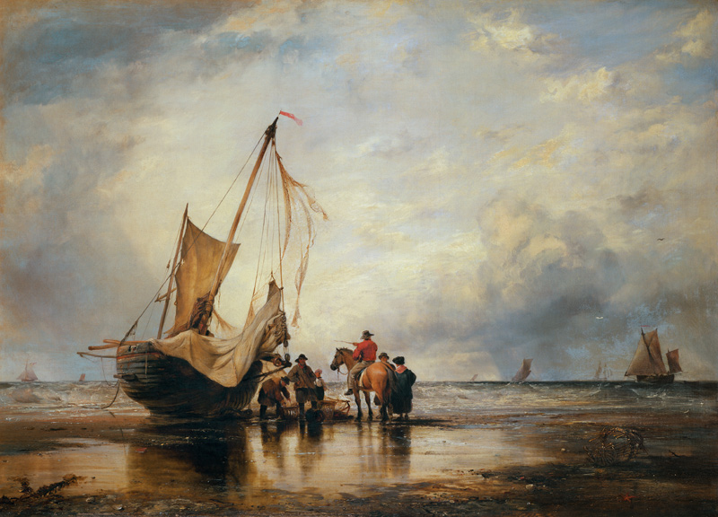 Hog Boat on the Sands, Brighton von Edward William Cooke