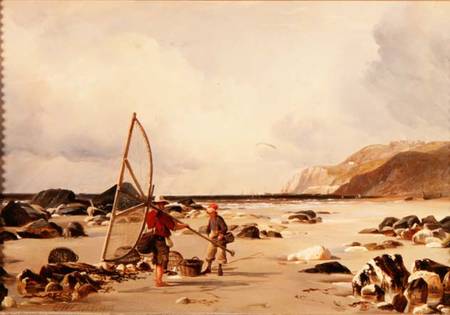 Shrimpers on a beach von Edward William Cooke