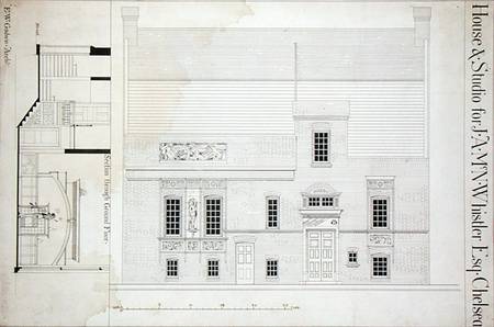 Design for House & Studio for J.A.M. Whistler Esq, Chelsea von Edward William Godwin
