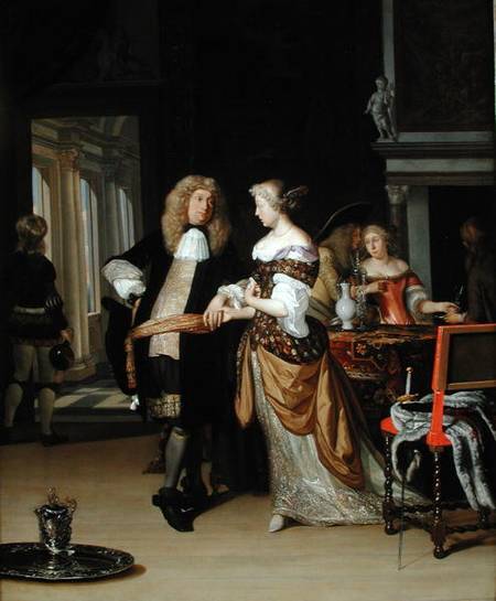 The Betrothal: A Young Couple in an Elegant Interior von Eglon Hendrick van der Neer