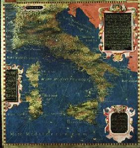 Landkarte Italiens mit Korsika und Sardinien 1578