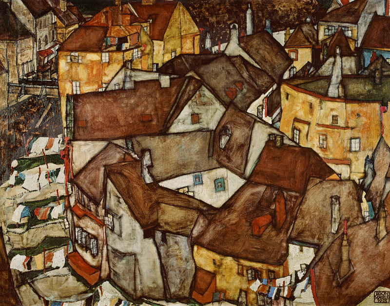 Krumau Häuserbogen (Die kleine Stadt V) von Egon Schiele