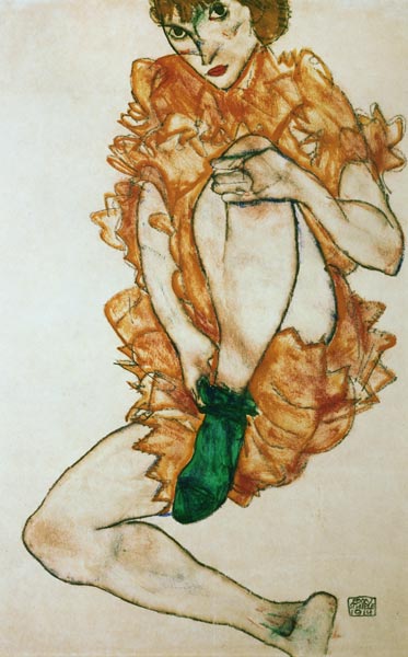 Der grüne Strumpf von Egon Schiele