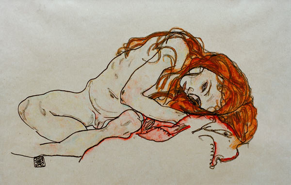 Kauerndes Mädchen von Egon Schiele