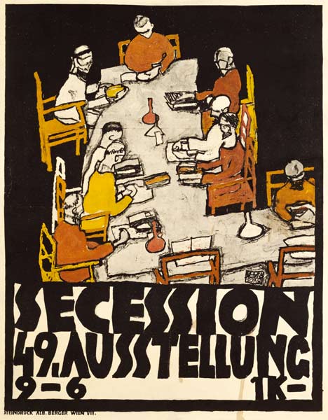 Plakat für die 19. Sezessions-Ausstellung von Egon Schiele