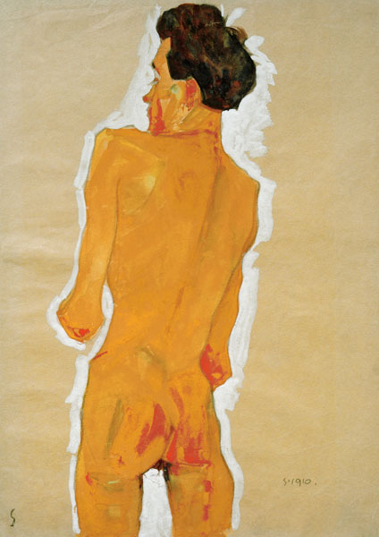 Rückenakt (Selbstbildnis) von Egon Schiele