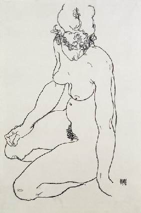 Seated female nude 1918