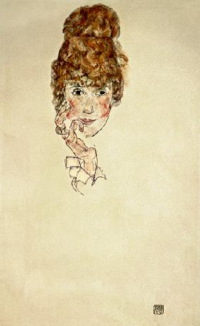 Portraitkopf Edith Schiele 1917
